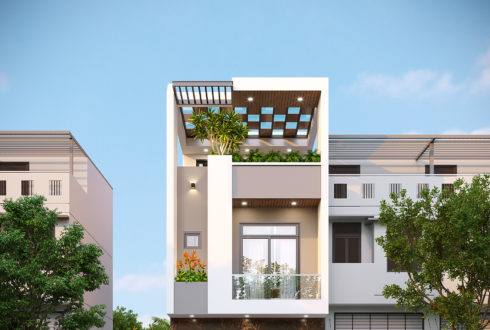 Nhà phố 2 tầng 1 tum mái bằng hiện đại – Anh Quân, Hải Phòng – NAVI-NP09