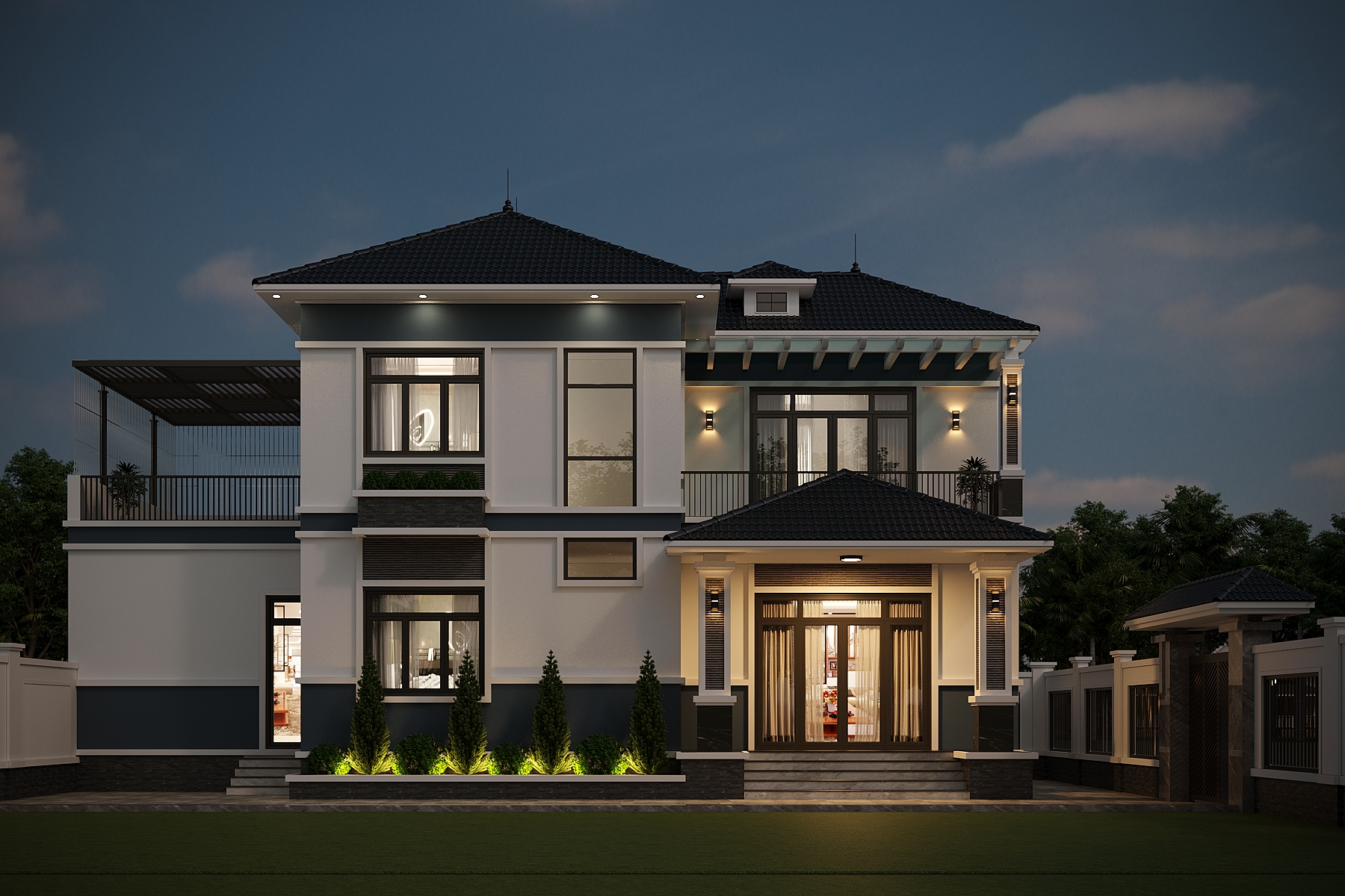 Nhà 2 tầng mái Nhật ngói xanh đen hiện đại – Anh Hùng, Phú Thọ – NAVI-BT33 gallery