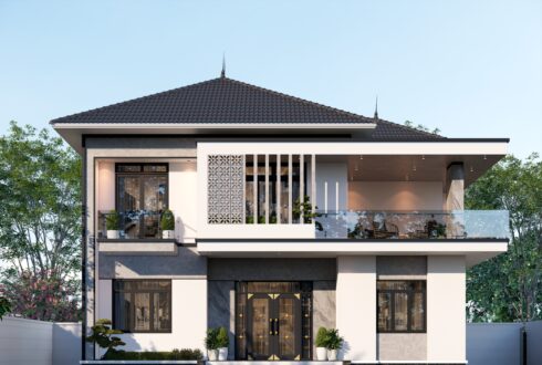 Nhà 2 tầng mái Nhật BT92