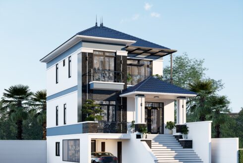 Nhà 3 tầng mái Nhật BT95